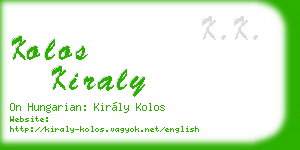 kolos kiraly business card